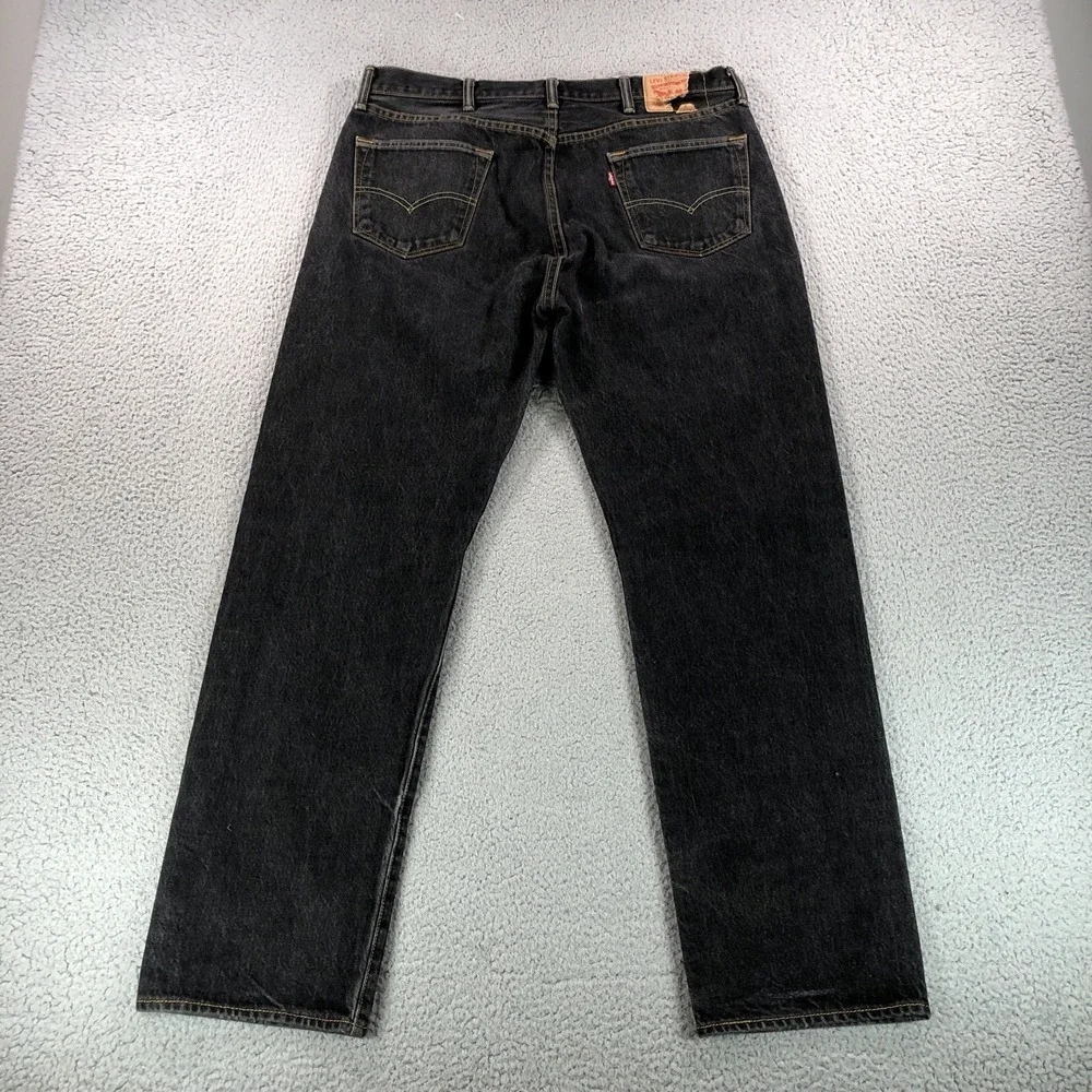 Levis Jeans Adult 38x34 (Fits 36x32) 501 Black Straight Western Button‎ Classic